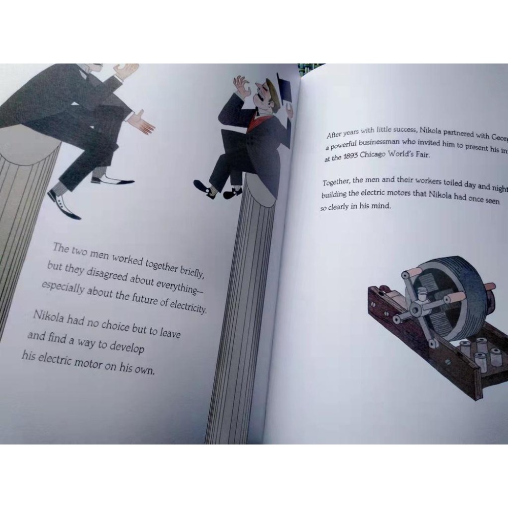 精裝英文傳記繪本A Life Electric交流電之父—特斯拉🍀西班牙女插畫家Julia Sarda 🍀缺書店-細節圖5