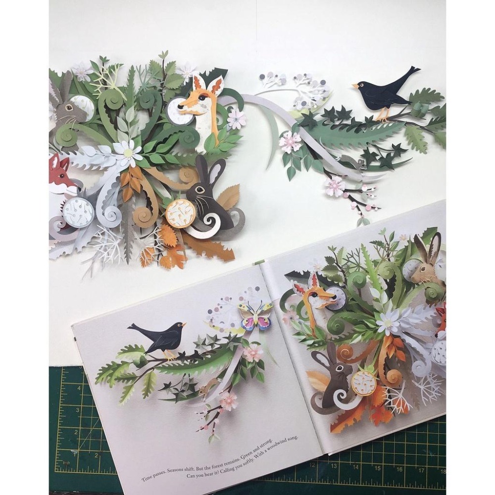 精美英文立體剪紙書 A Walk Through the Woods🍀身臨其境的剪紙世界/迷人的森林🍀缺書店-細節圖2