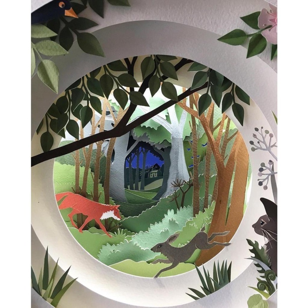 精美英文立體剪紙書 A Walk Through the Woods🍀身臨其境的剪紙世界/迷人的森林🍀缺書店-細節圖7