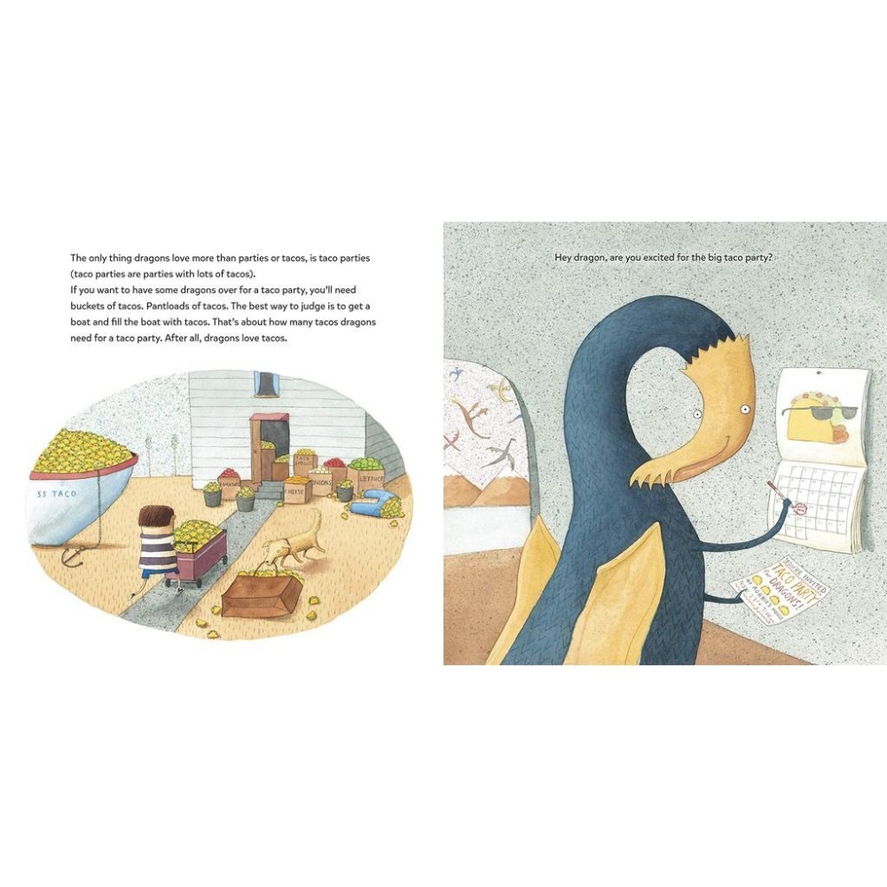 【贈音檔】精裝英文幽默繪本🍀Dragons Love Tacos 噴火龍來了🍀缺書店-細節圖4