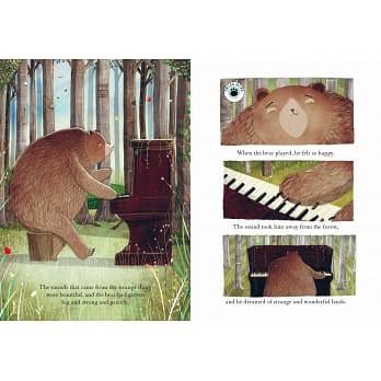 現貨🍀精裝音效書英文繪本🍀The Bear and the Piano Sound Book森林裡的鋼琴師（6處鋼琴聲）-細節圖3