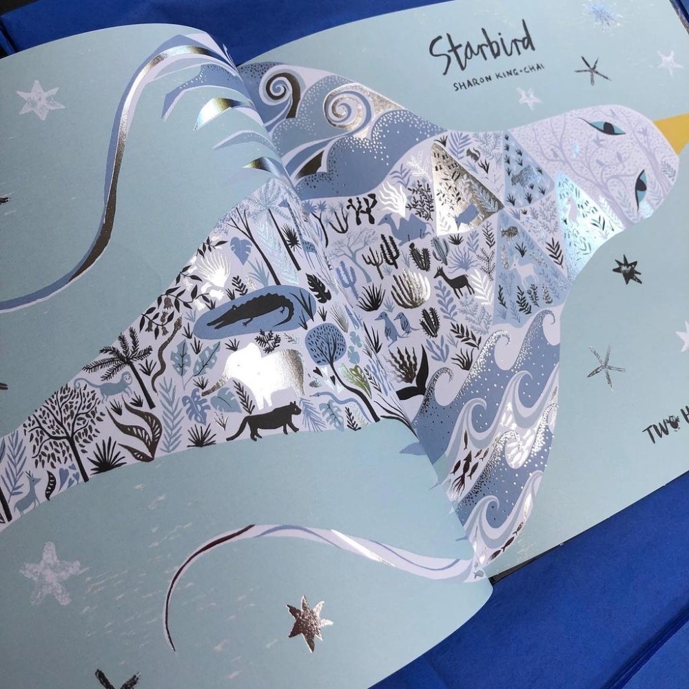 現貨🌞英文繪本Starbird 愛和自由的寓言故事Sharon King-Chai🍀封面和內頁插圖均有燙銀🍀缺書店-細節圖2