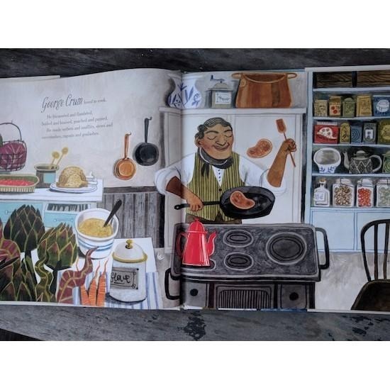 英文精裝繪本🍀Mr crum＇s potato predicament 薯片的發明Felicita Sala🍀缺書店-細節圖2