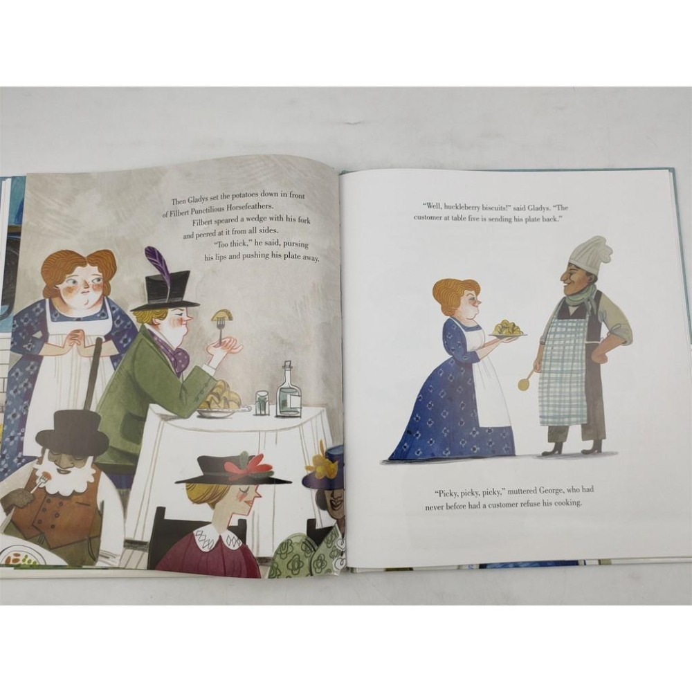 英文精裝繪本🍀Mr crum＇s potato predicament 薯片的發明Felicita Sala🍀缺書店-細節圖4
