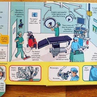 缺書店🍀Usborne英文科普知識繪本🍀 Look Inside a Hospital【硬頁書帶翻翻頁】-細節圖2