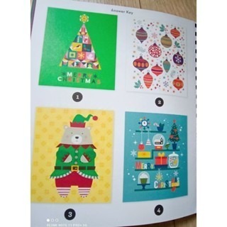 英文貼紙書Brain Games Sticker by Number Christmas 28張聖誕主題貼紙圖🍀缺書店-細節圖6