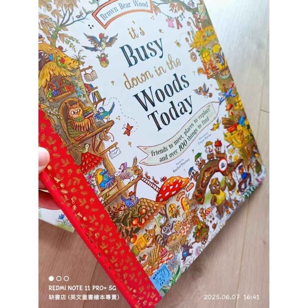 精裝英文繪本🍀It＇s Busy Down in the Woods Todays尋找超過100個隱藏物品🍀缺書店-細節圖3