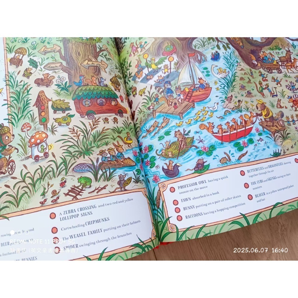 精裝英文繪本🍀It＇s Busy Down in the Woods Todays尋找超過100個隱藏物品🍀缺書店-細節圖9