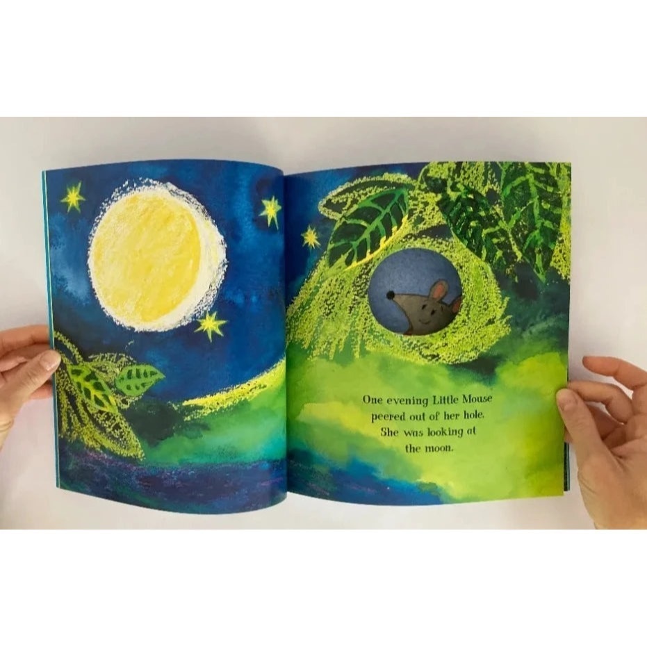 贈音檔英文繪本The Mouse Who Ate the Moon🍀軋型設計拓印拼貼Petr Horacek🍀缺書店-細節圖5