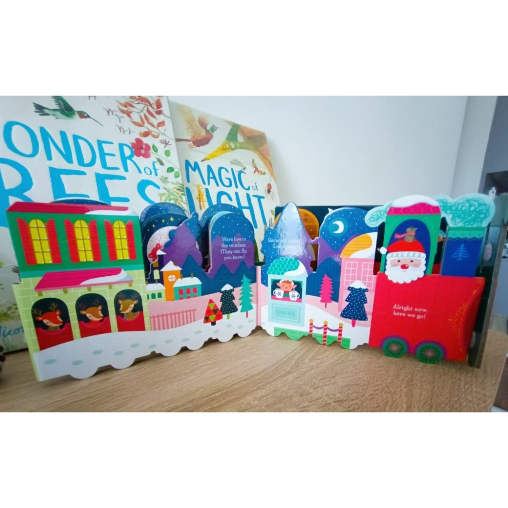 塑封英文硬頁操作書Christmas Train 長142公分聖誕火車+1-20計數色彩明亮造型插畫可愛🍀缺書店-細節圖6