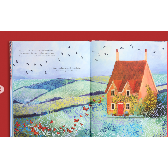 精裝英文繪本The House with the Little Red Door 🍀22個驚喜翻頁互動設計🍀缺書店-細節圖5