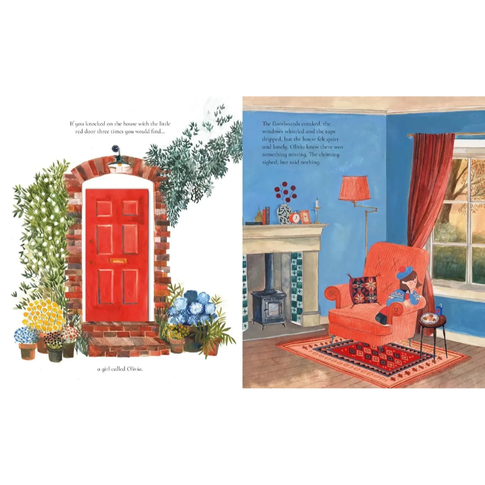 精裝英文繪本The House with the Little Red Door 🍀22個驚喜翻頁互動設計🍀缺書店-細節圖8