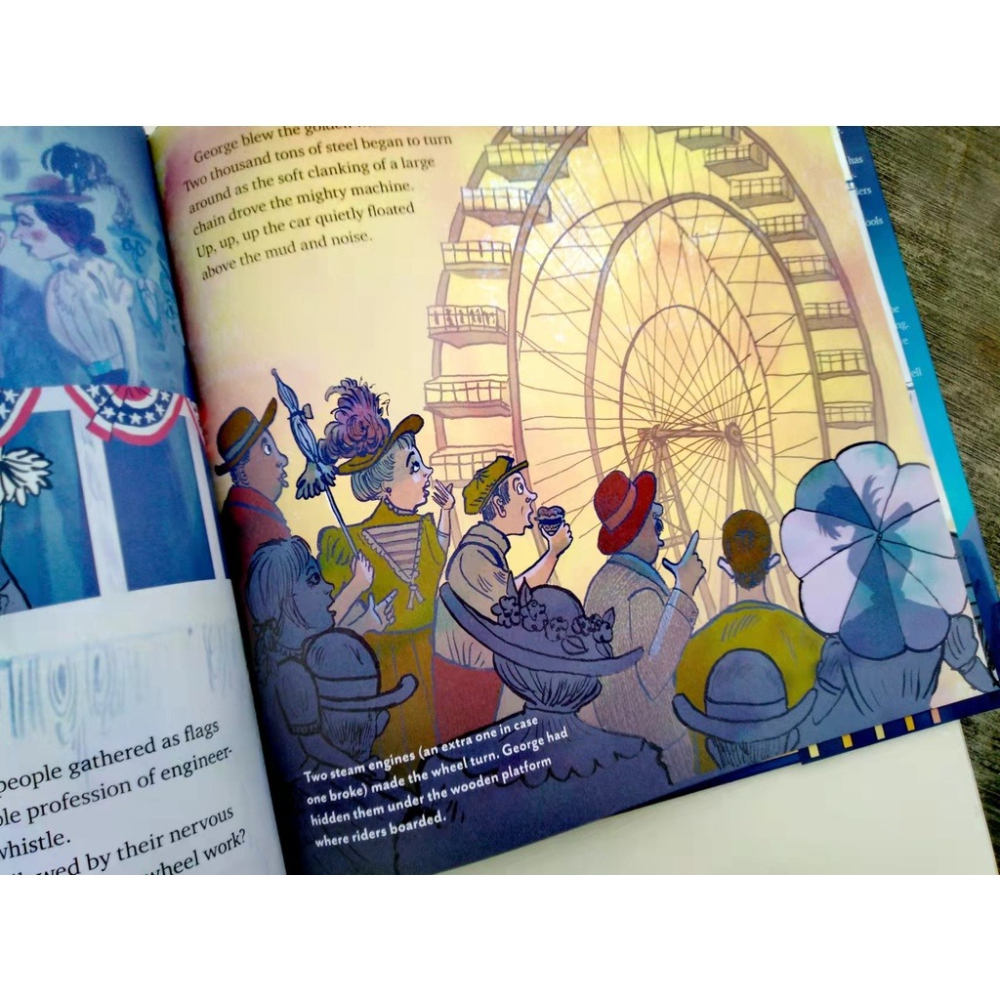 贈音檔🍀精裝英文傳記繪本Mr. Ferris and His Wheel摩天輪的發明 Amazon編輯精選🍀缺書店-細節圖3