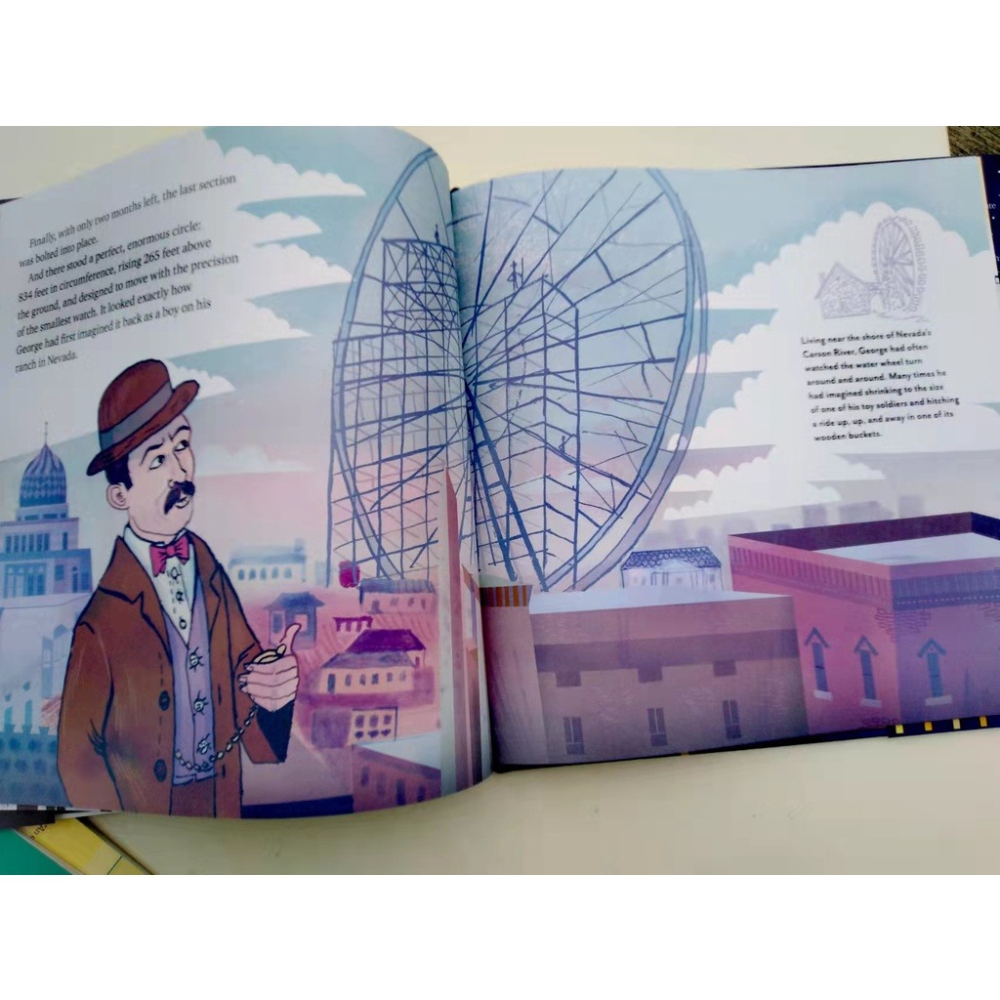 贈音檔🍀精裝英文傳記繪本Mr. Ferris and His Wheel摩天輪的發明 Amazon編輯精選🍀缺書店-細節圖7