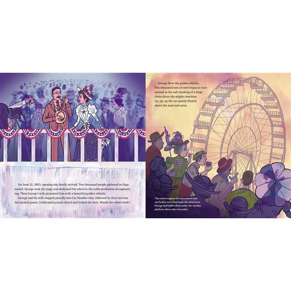 贈音檔🍀精裝英文傳記繪本Mr. Ferris and His Wheel摩天輪的發明 Amazon編輯精選🍀缺書店-細節圖8