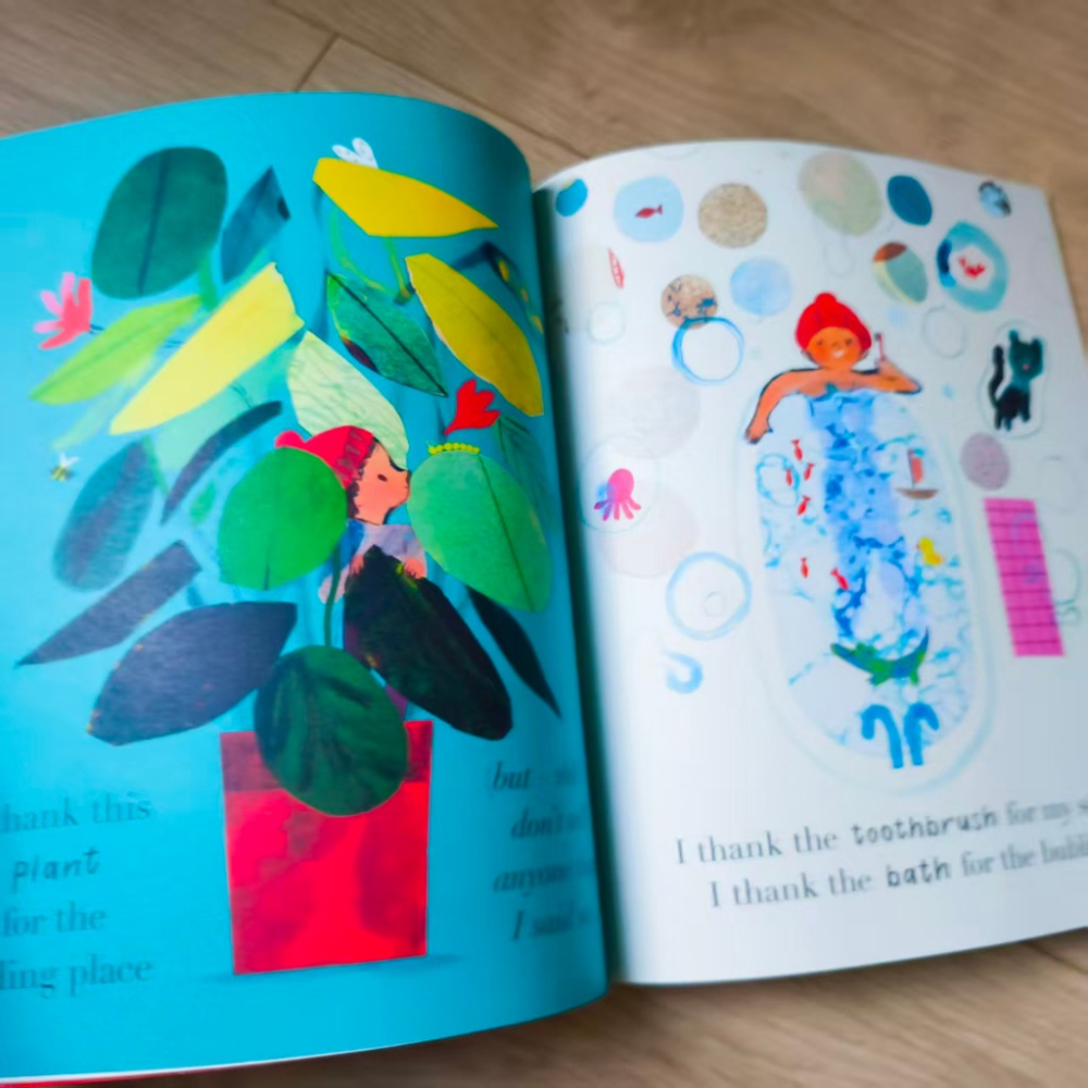 英文暖心繪本🍀Thank You明亮柔和的水彩/拼貼創作+萬物恩典 珍惜感謝🍀Jarvis🍀缺書店-細節圖3