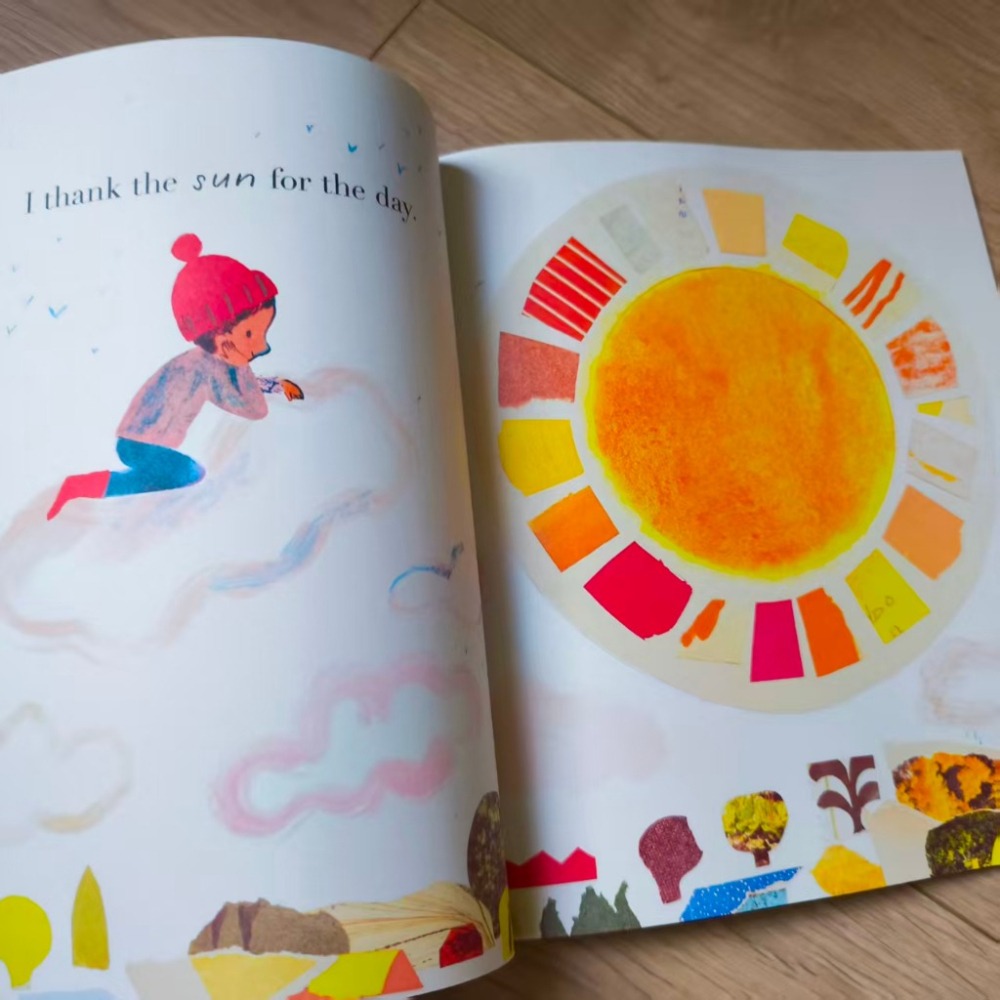 英文暖心繪本🍀Thank You明亮柔和的水彩/拼貼創作+萬物恩典 珍惜感謝🍀Jarvis🍀缺書店-細節圖5