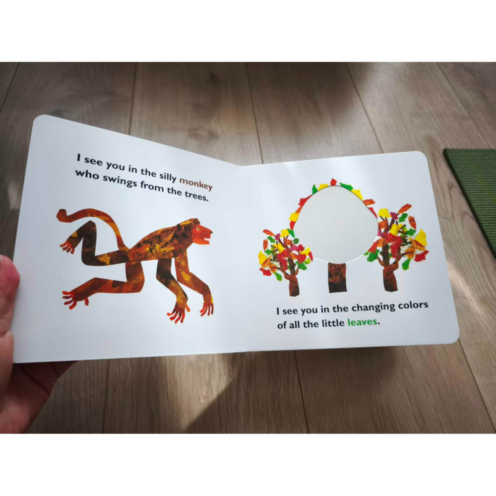 0-3歲幼兒互動英文啟蒙繪本Eric Carle My First I See You🐛附不同形狀的安全鏡子🍀缺書店-細節圖5