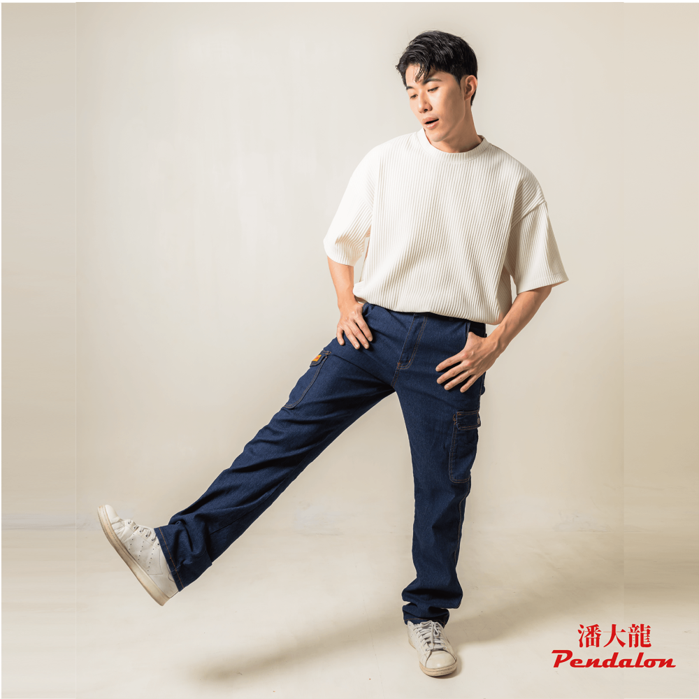 <潘大龍>男款彈性多口袋牛仔工作褲 28-50吋加大尺碼 /工作褲/ YKK拉鍊 / 耐磨車縫加強/工裝風格-細節圖2