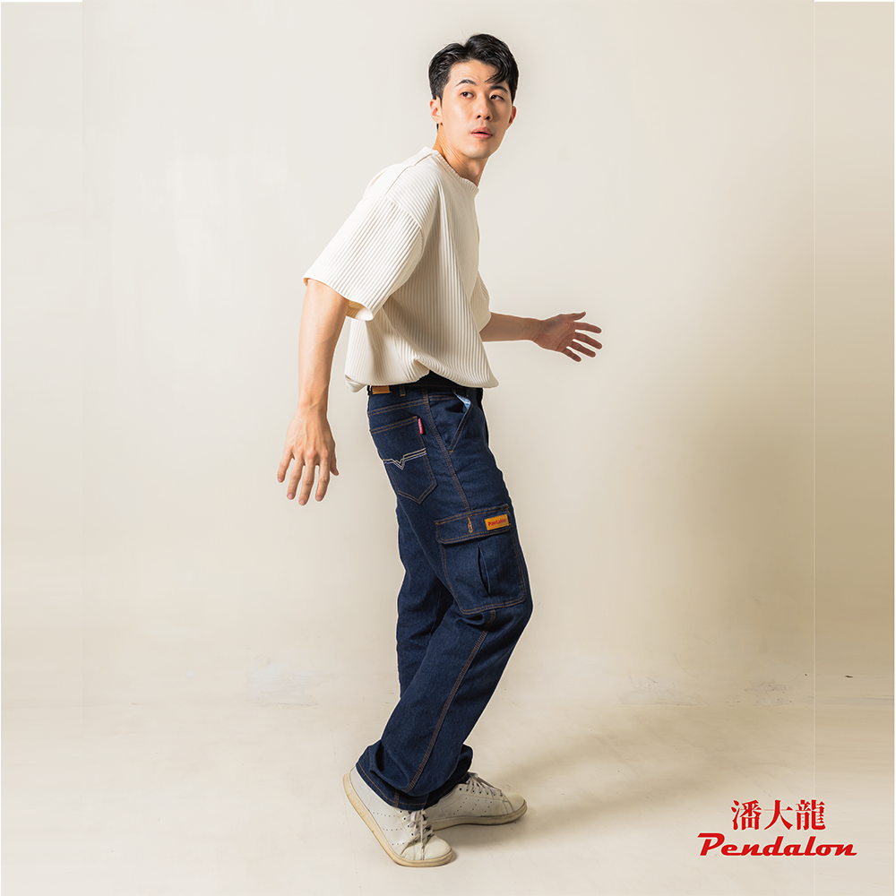 <潘大龍>男款彈性多口袋牛仔工作褲 28-50吋加大尺碼 /工作褲/ YKK拉鍊 / 耐磨車縫加強/工裝風格-細節圖4