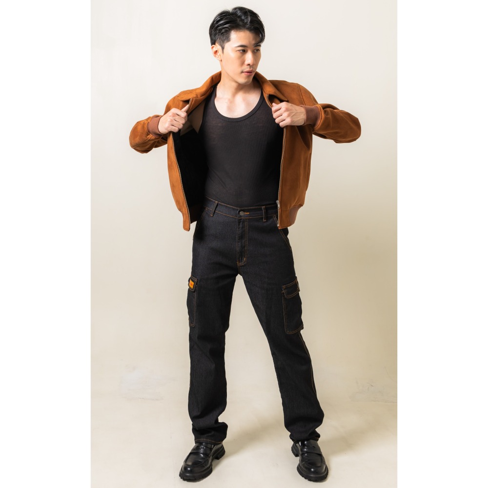 <潘大龍>男款彈性多口袋牛仔工作褲 28-50吋加大尺碼 /工作褲/ YKK拉鍊 / 耐磨車縫加強/工裝風格-細節圖10