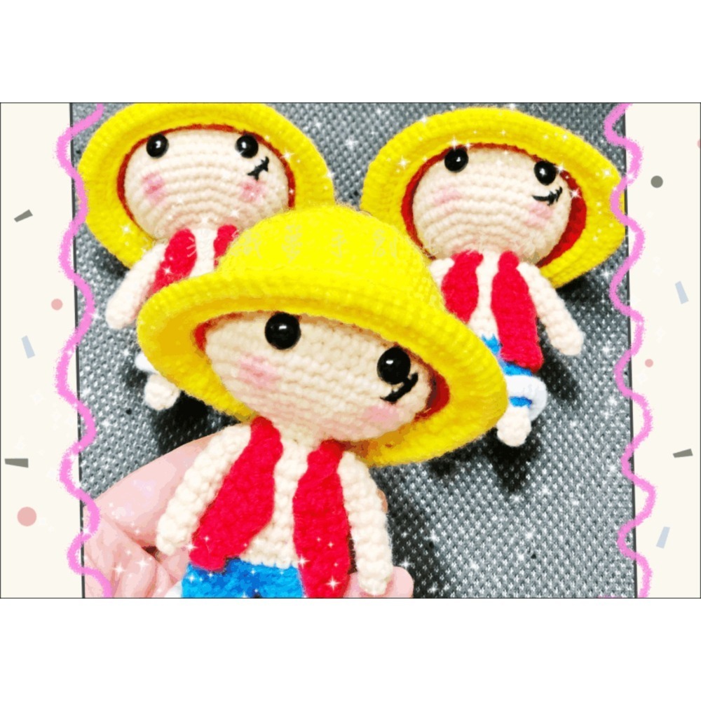 魯夫 成品 海賊王 『漫漫織夢』 路飛 航海王 ONE 吊飾 畢業禮 動漫 手創 編織 創意 生日禮 交換禮物-細節圖2