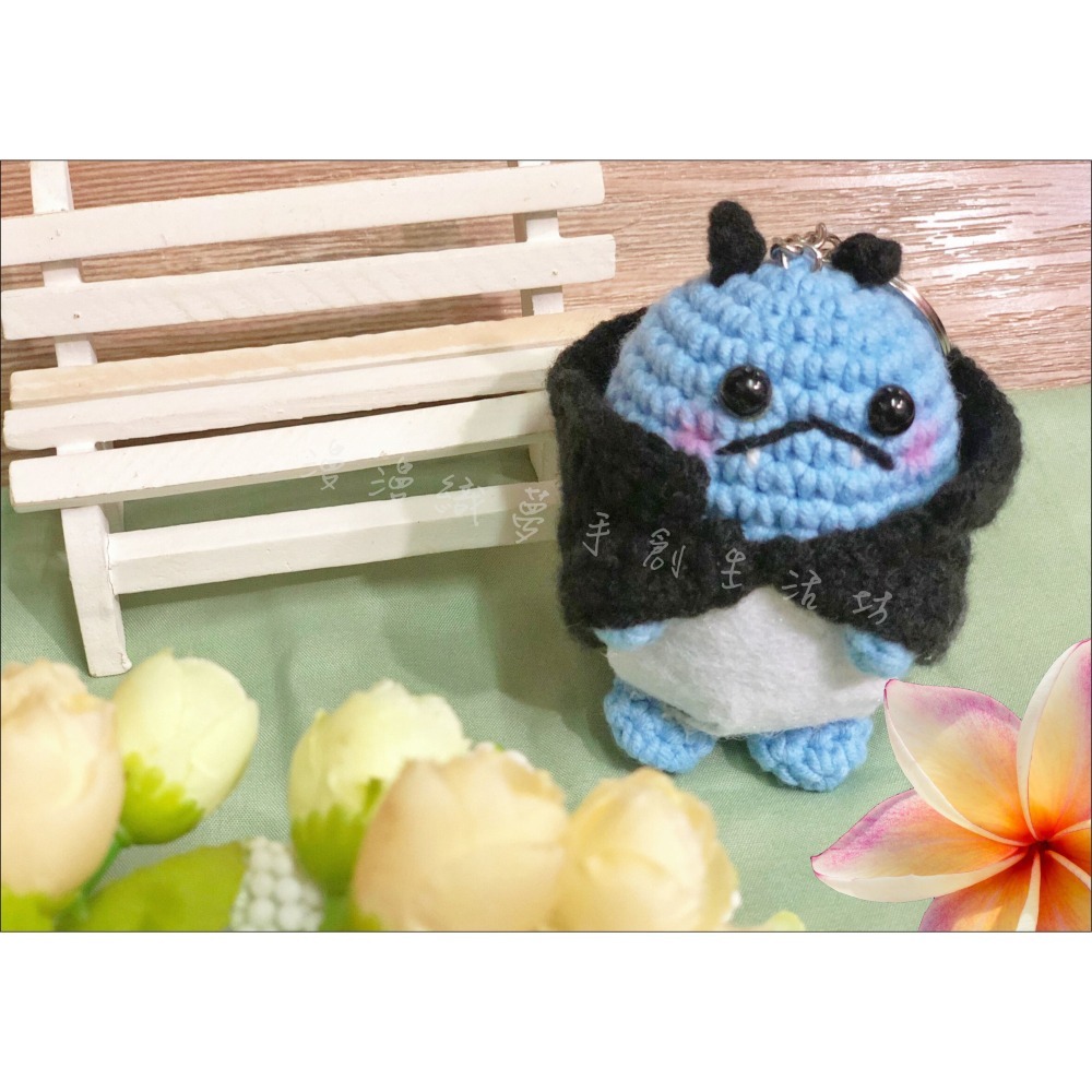 蜥蜴 角落 cos 萬聖節 吸血鬼 成品 『漫漫織夢』 包包掛飾 吊飾 裝飾 鑰匙圈 毛線 編織 手作 手工 手創-細節圖3