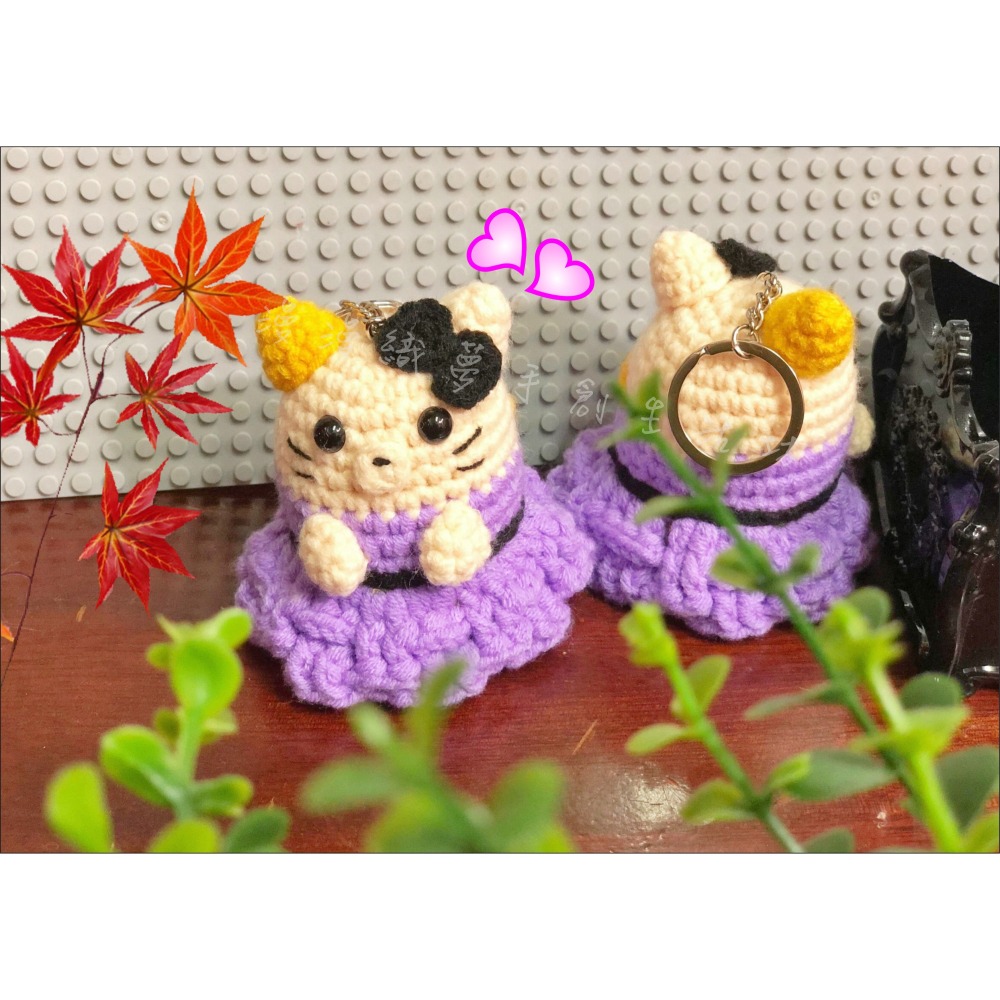 貓貓 角落 cos 萬聖節 公主 成品 『漫漫織夢』 角落生物 鑰匙圈 吊飾 鑰匙扣 手創 編織 鉤針-細節圖2