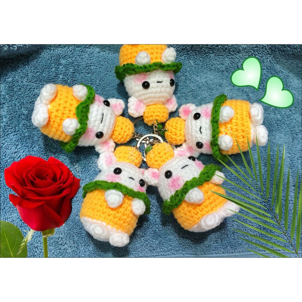 白熊 角落 cos 萬聖節 南瓜怪 成品 『漫漫織夢』 包包掛飾 吊飾 掛件 交換禮物 生日禮 贈品-細節圖2