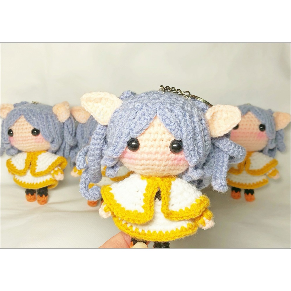 芙莉蓮 成品 葬送的 『漫漫織夢』 動漫 手創 毛線 編織 創意 鑰匙圈 吊飾 包包掛飾-細節圖3