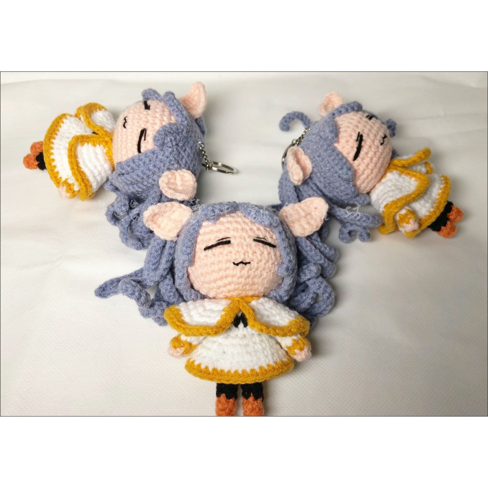 芙莉蓮 成品 葬送的 『漫漫織夢』 動漫 手創 毛線 編織 創意 鑰匙圈 吊飾 包包掛飾-細節圖5