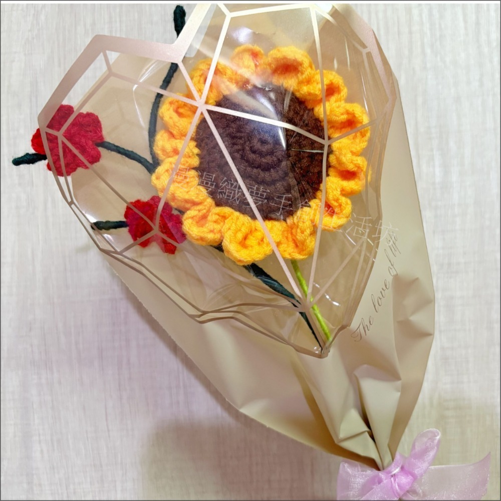花束 成品 『漫漫織夢』 教師節 畢業禮 生日花束 交換禮物 永生 人造花 手工花 手織花 毛線花束 手工編織-規格圖6