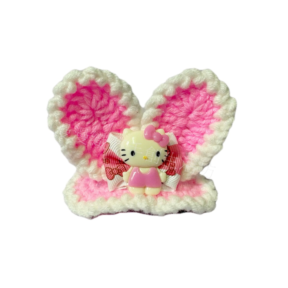 兔耳朵 生氣 成品 髮夾『漫漫織夢』 兒童 成人 BB夾 邊夾 髮飾 二次元 動漫款 鉤織 手作 毛線-規格圖5