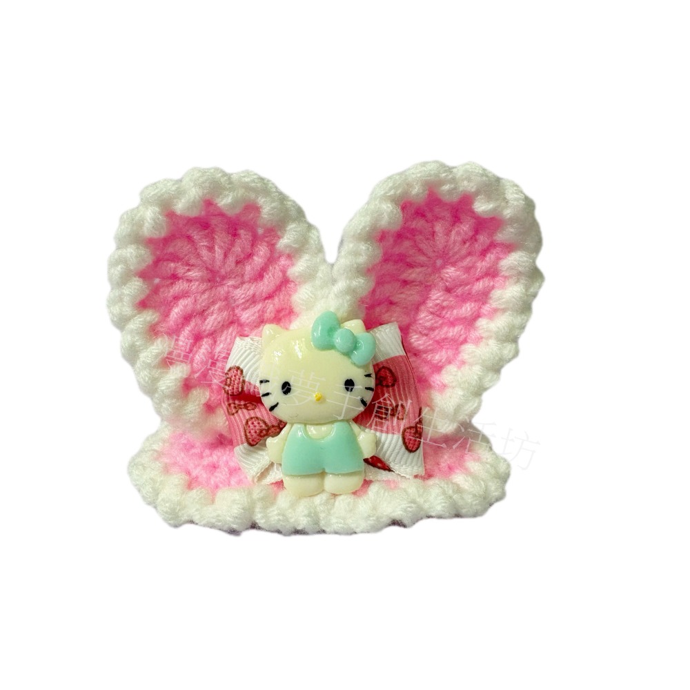 兔耳朵 生氣 成品 髮夾『漫漫織夢』 兒童 成人 BB夾 邊夾 髮飾 二次元 動漫款 鉤織 手作 毛線-規格圖5