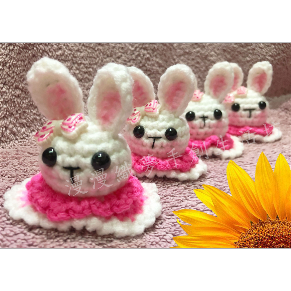 小白兔 髮夾 成品『漫漫織夢』 BB夾 髮飾 立體 邊夾 大人小孩 裝可愛 3d 禮物 手作 鉤織 編織-細節圖3