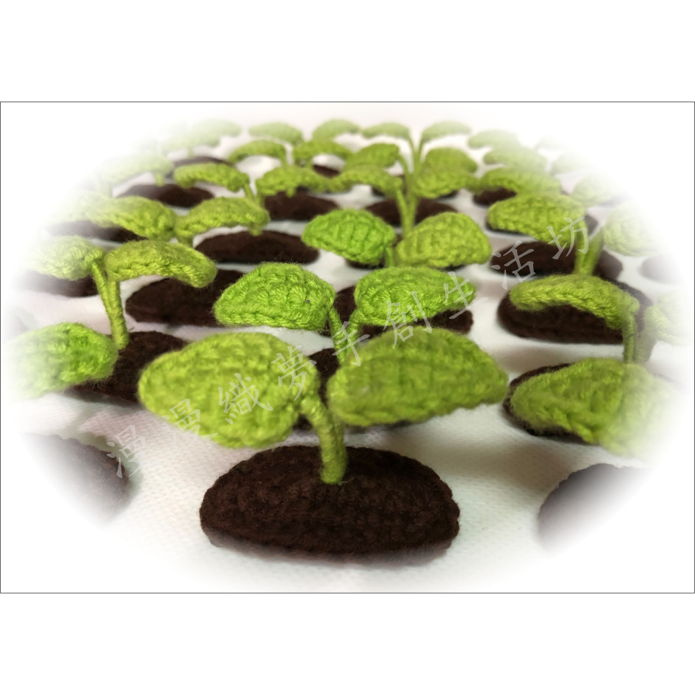 小葉子 髮夾 髮飾 成品『漫漫織夢』 小草 豆芽 綠葉 立體 邊夾 瀏海夾 bb夾 可愛 創意 搞怪 毛線編織-細節圖4