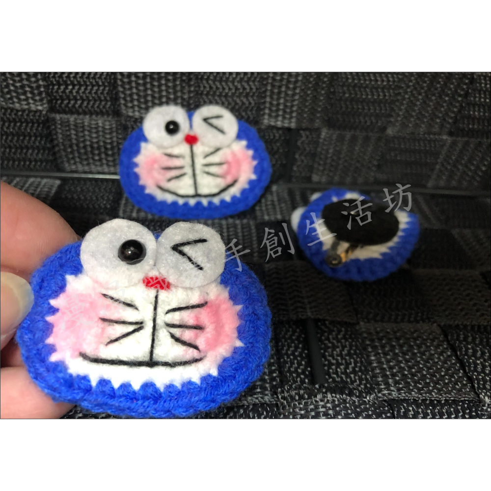 多啦 髮夾 a夢 髮飾 成品『漫漫織夢』 哆啦 小叮噹 邊夾 瀏海夾 頭飾 毛線 bb夾 貓-細節圖2