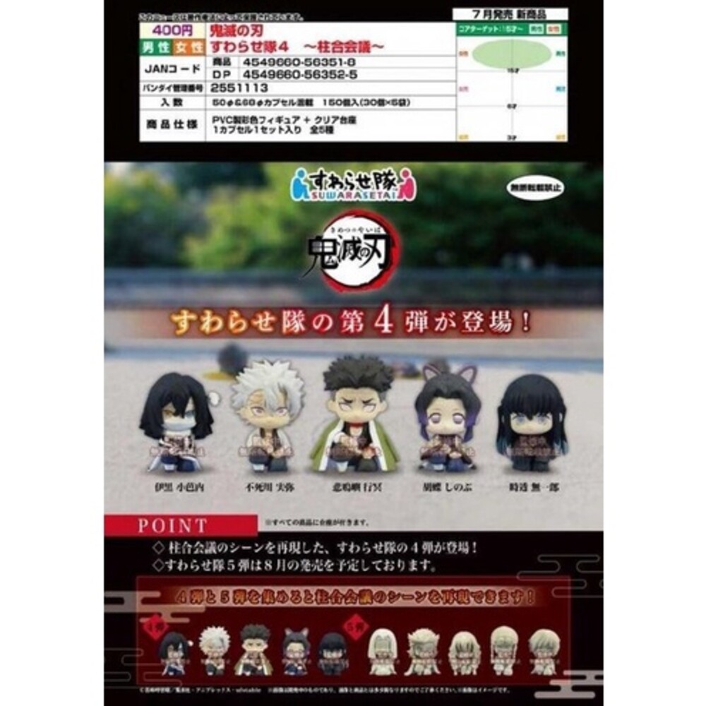 本玩社 現貨 扭蛋 鬼滅之刃 柱合會議4 全新 正版 BANDAI 轉蛋 盒玩 公仔-規格圖6