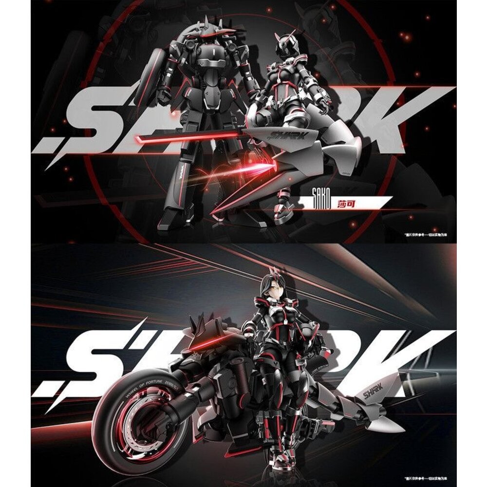 🔥預購補款專用 組裝模型 鯊魚戰騎女神 莎可 正版 宇博文創 機娘 公仔 本玩社-細節圖3