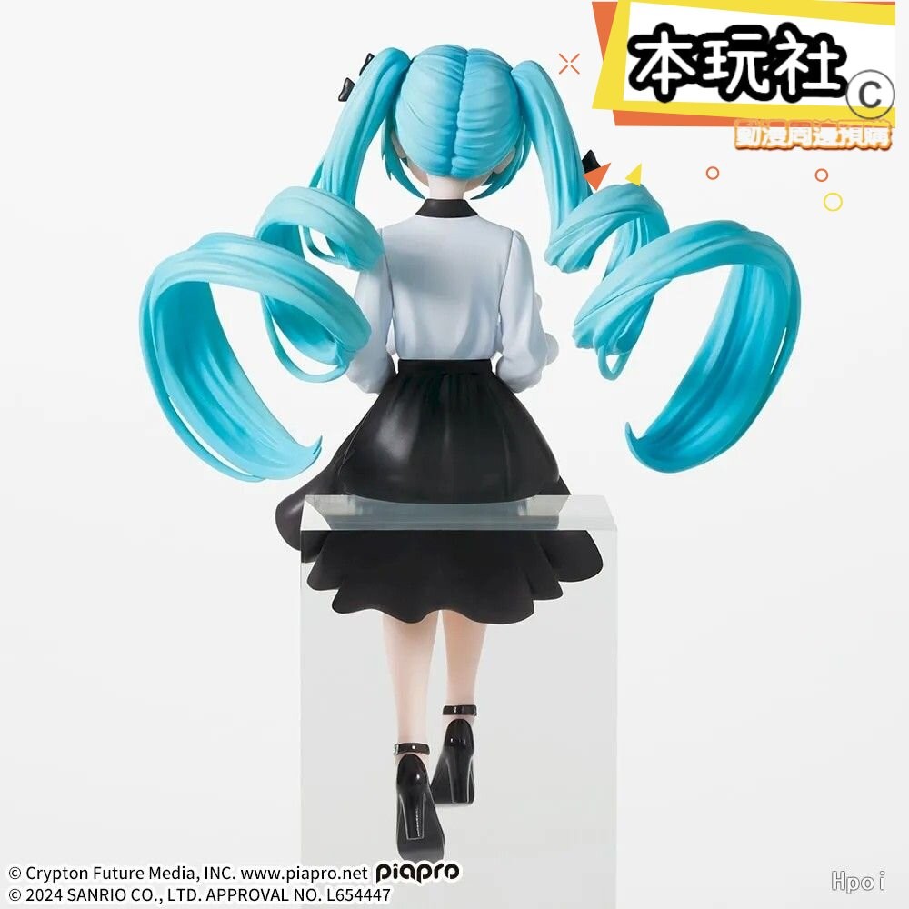 本玩社 現貨 景品 初音未來 大耳狗 牛奶 全新 正版 SEGA 桌緣 坐姿 公仔-細節圖2