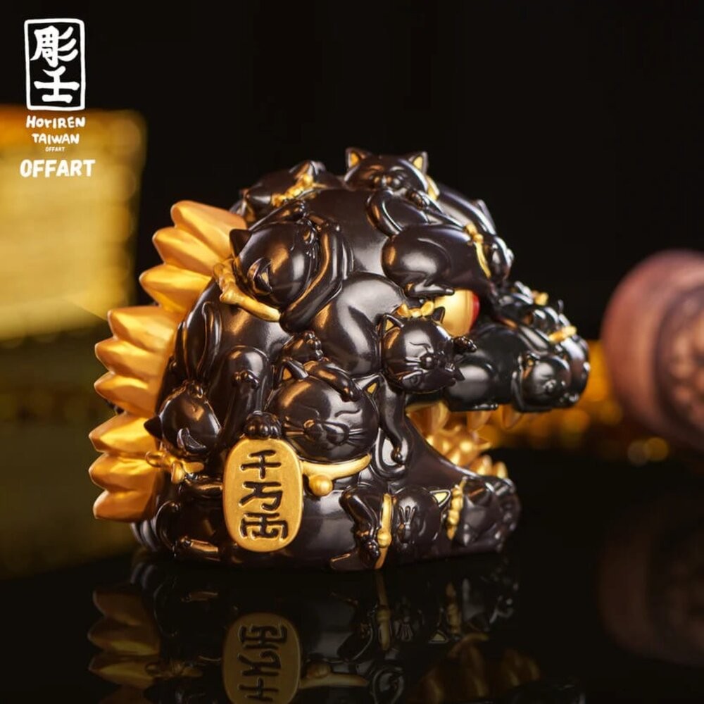 🔥現貨 百貓紅蓮 招財頭雕 全新 正版 OFFART X 雕壬 PVC 公仔 本玩社-細節圖2