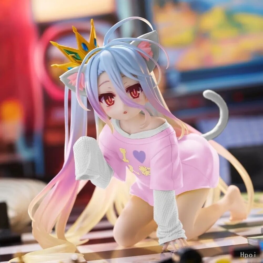 🔥現貨 景品 遊戲人生 白 全新 正版 TAITO DESKTOP CUTE 貓耳襯衫 renewal 公仔 本玩社-細節圖3