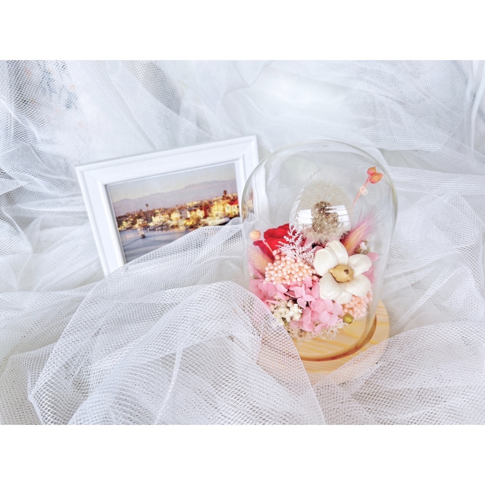 蒲公英玫瑰 不凋花玻璃盅 **Simple Garden**-細節圖3