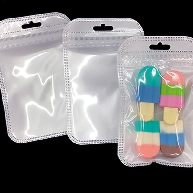 💥白珠光款💥一組50入💕台灣出貨 💕 pp自封袋 塑料袋 包裝 飾品袋 包裝袋 耳環袋 耳環收納 pp袋 白珠光-細節圖4