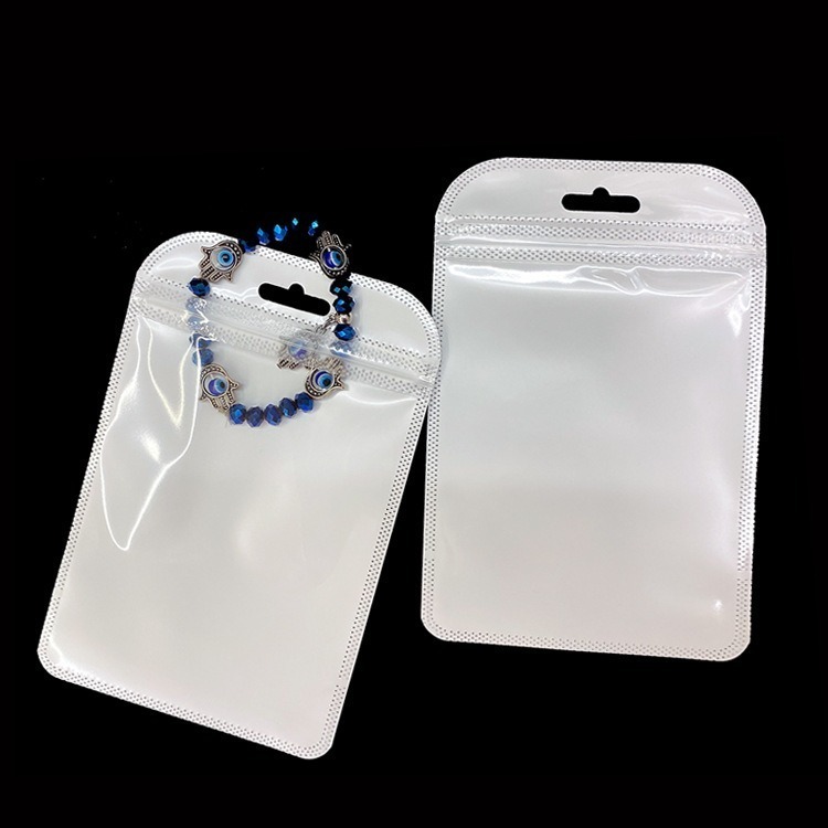 💥白珠光款💥一組50入💕台灣出貨 💕 pp自封袋 塑料袋 包裝 飾品袋 包裝袋 耳環袋 耳環收納 pp袋 白珠光-細節圖5