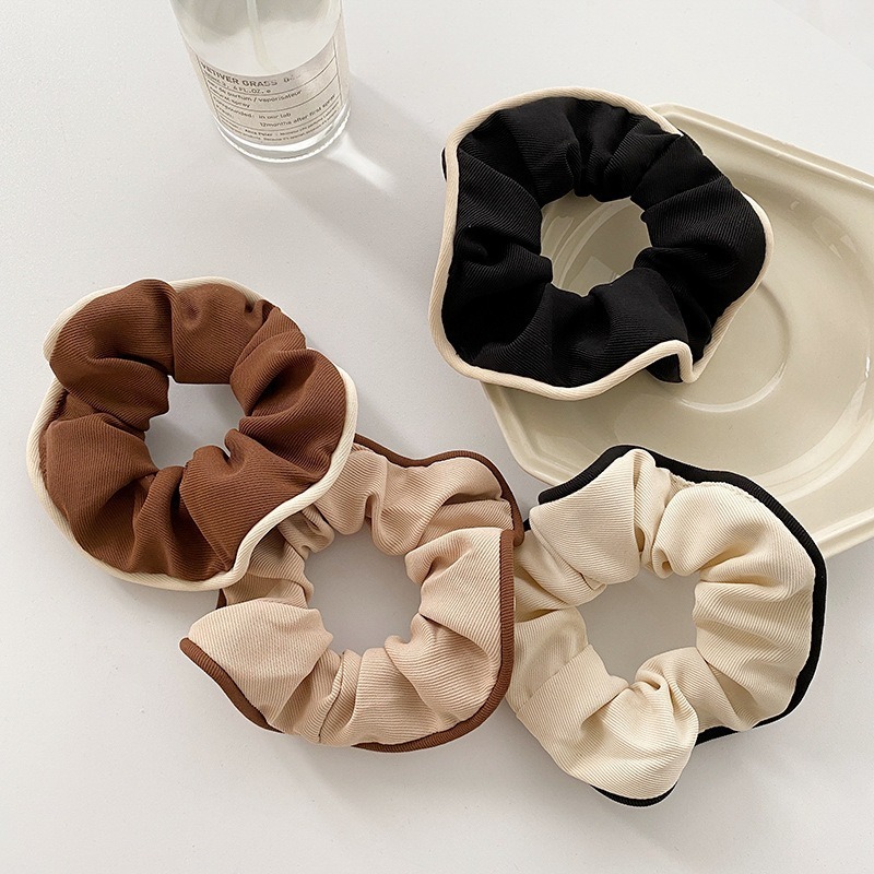 💕新品💕復古法式包邊大腸髮圈髮繩秋冬韓國氣質髮帶皮筋肥腸頭繩髮飾 復古 法式 包邊 大腸 髮圈 頭繩 髮飾 氣質 少-細節圖2