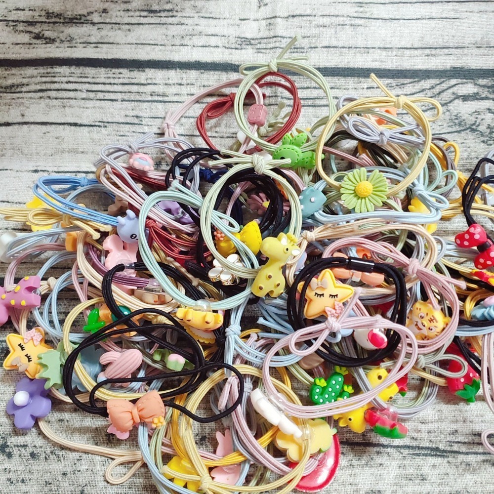 ✨一組10條✨💕高雄出貨 💕韓版卡通髮繩 韓系 小清新髪圈 韓系髮圈 橡皮筋 紮馬尾 髮圈 可愛 髮繩 髮束 髮飾-細節圖3