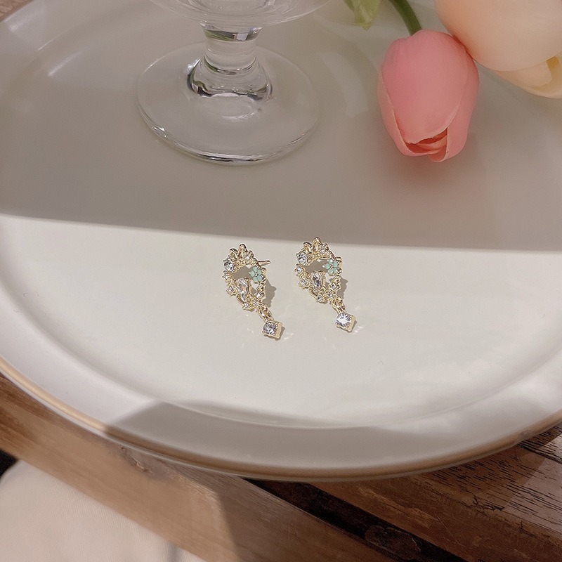 🎀高雄出貨🎀V830 S925銀針韓國新款小清新花朵 耳環 ins潮網紅同款鋯石耳釘 小清新 花朵 ins 網紅 鋯石-細節圖4