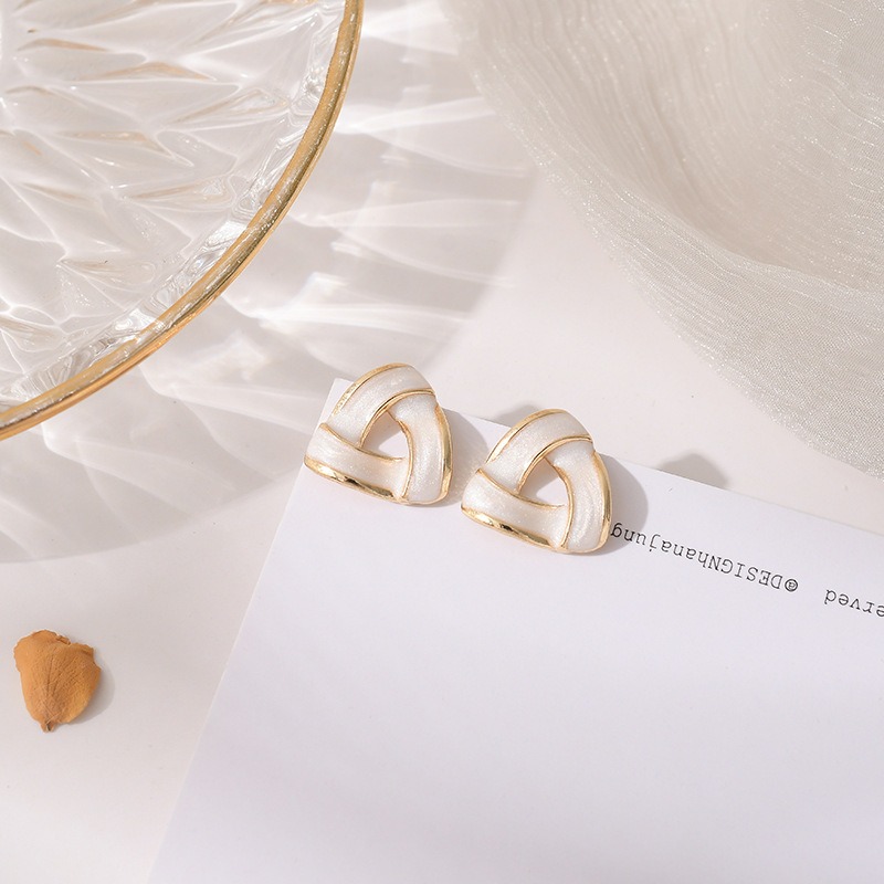 🎀V390🎀 S925純銀針 小眾設計感耳環女韓國簡約氣質耳釘耳飾  OL 耳環 耳釘-細節圖3