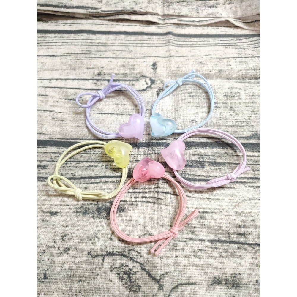 💕愛心款 一組2入 💕韓式 新款 愛心 髮圈髮繩頭繩髮帶頭飾 愛心髮圈 髮圈 紮頭髮 髮繩 氣質 少女 頭飾 網紅髮-細節圖2